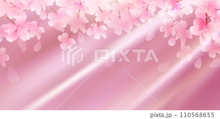 桜　春　カーテン　背景	 110568655