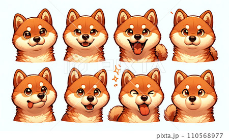 柴犬の日常：幸せな瞬間を切り取った8つの表情 110568977