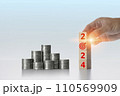 Expand business growth and investment, data analysis and forecast results to goals and results. 110569909