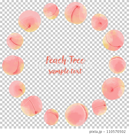 Peach/Peach round frame illustration 110570502