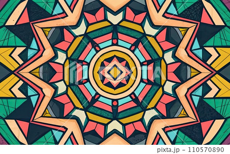 Mosaic of kaleidoscope background for Geometric design 110570890