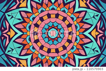 Mosaic of kaleidoscope background for Geometric design Mosaic of kaleidoscope background for Geometric design 110570903