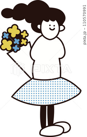 花束を持つ女性 110570991