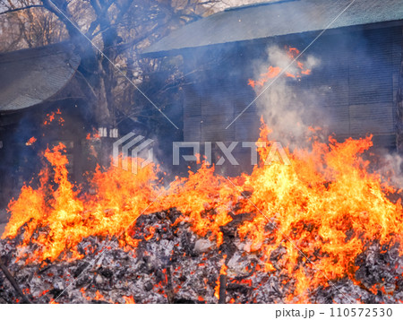 （静岡県）三嶋大社のどんど焼き 110572530