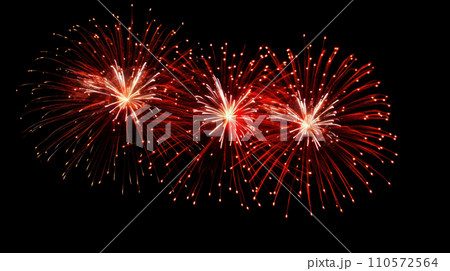 Fire work on the white background, 110572564