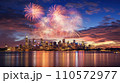 Beautiful fireworks night in the city of celebration Australia 110572977