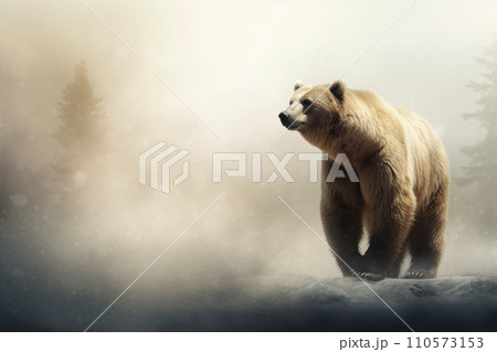 Close up of a bear isolated of natural background. generative ai 110573153