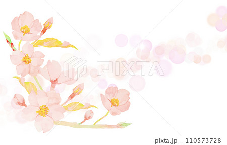 水彩で描いた桜のフレーム 110573728