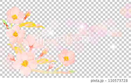 水彩で描いた桜のフレーム 110573728