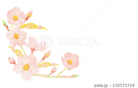 水彩で描いた桜のフレーム素材 110573729