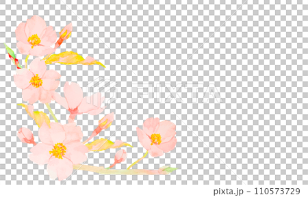 水彩で描いた桜のフレーム素材 110573729