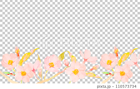 水彩で描いた桜のフレーム 110573734