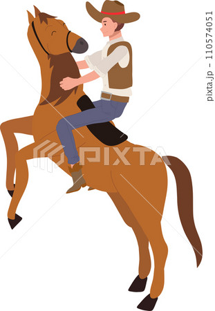 Wild West Adventure concept. Cowboy Riding Horse 110574051