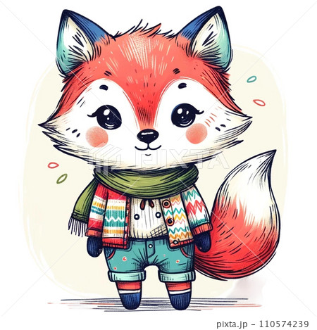 可愛いキツネ　AI画像 110574239