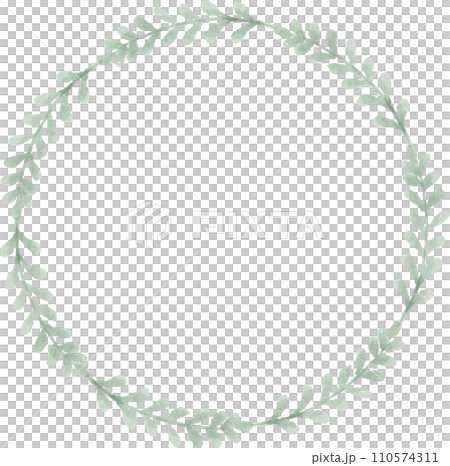 水彩葉子框架 110574311