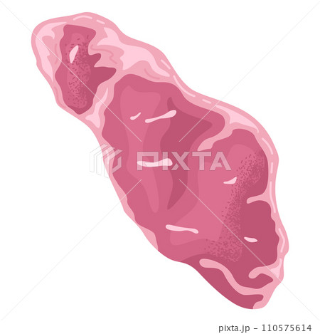 Pink steak vector illustration, raw meat with marbling, detailed beef cut. 110575614