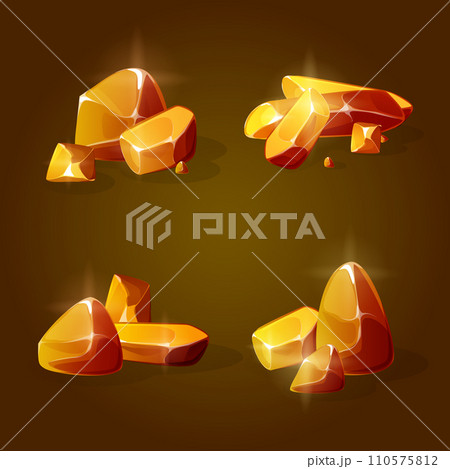 Gold mine shining nugget and rock for game ui. Gold mine shining nugget and rock for game ui. 110575812