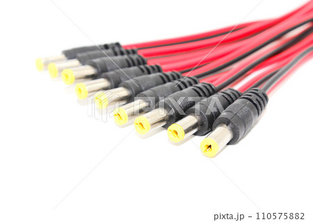 CCTV cable BNC Connector with Copper Cable isolated on white background CCTV cable BNC Connector with Copper Cable isolated on white background 110575882