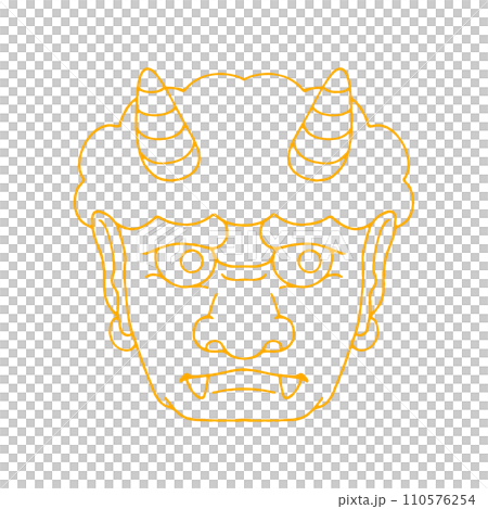 yellow demon face 110576254