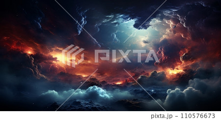 Night sky - Universe filled with stars, nebula and galaxy 110576673