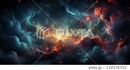 Night sky - Universe filled with stars, nebula and galaxy 110576702