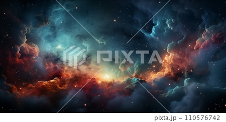Night sky - Universe filled with stars, nebula and galaxy 110576742