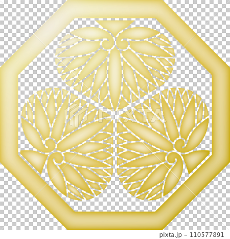 家紋 守山三つ葵【金色】 家紋 守山三つ葵【金色】 110577891