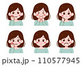 いろいろな表情の女の子 110577945