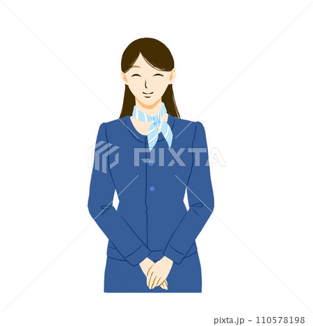 笑顔で待機する受付のお姉さんのイラスト 110578198