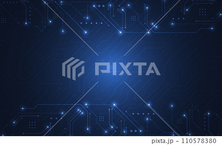 Abstract digital background with technology circuit board texture. Electronic motherboard illustration. Communication and engineering concept. Vector illustration 110578380