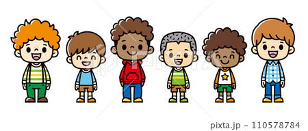 いろいろな人種の男の子たちのイラスト 110578784