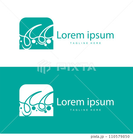Hair care logo design simple hair skin care silhouette illustration vector template 110579850