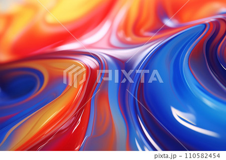 Glossy Oily Fluid Pattern with Rainbow Reflections 110582454