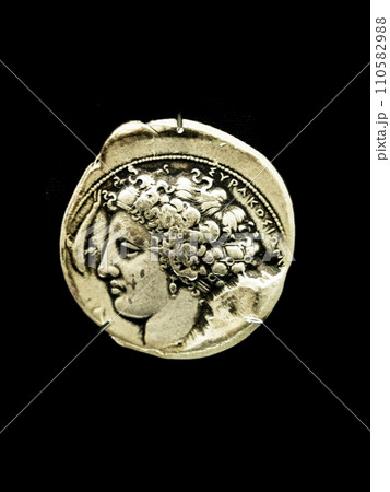 old silver coin 110582988