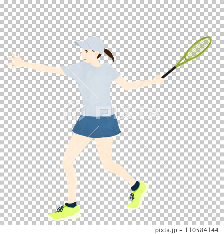 一個人打網球的插圖 110584144