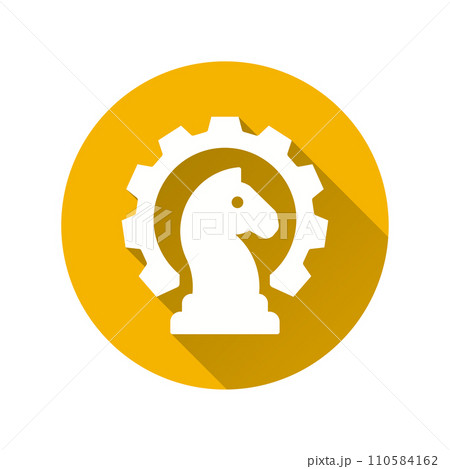 Strategy flat icon with long shadow for graphic and web design. 110584162
