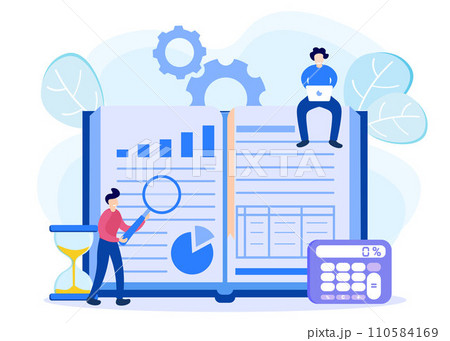 Illustration vector graphic cartoon character of audit 110584169