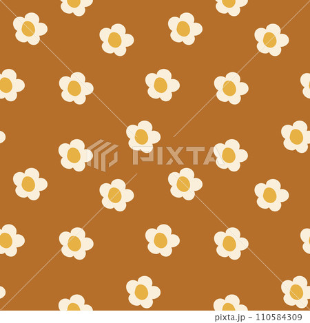 Floral pattern in boho style, minimalism. Pattern with wildflowers Floral pattern in boho style, minimalism. Pattern with wildflowers 110584309