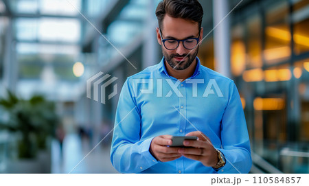 成功なビジネスマン、グローバルリーダーのイメージ。AI画像 成功なビジネスマン、グローバルリーダーのイメージ。AI画像 110584857