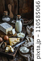 AI-generated content. Milk, eggs, sour cream, cottage cheese and cheese 110585066