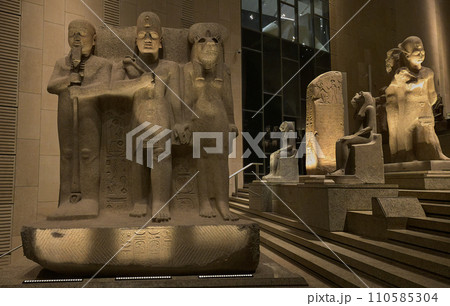 The Grand Egyptian Museum also known as the Giza Museum, is an archaeological museum in Giza, Egypt, about 2 kilometers from the Giza pyramid complex. Interior shot The Grand Egyptian Museum also known as the Giza Museum, is an archaeological museum in Giza, Egypt, about 2 kilometers from the Giza pyramid complex. Interior shot 110585304