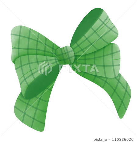 green ribbon bow 110586026
