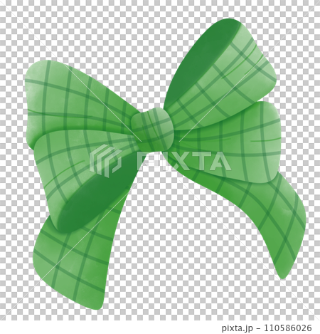 green ribbon bow 110586026