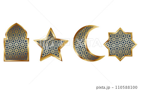 Set of luxury gold islamic shape 110588100