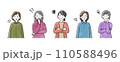 悩んでいる高齢女性のイラストセット 110588496