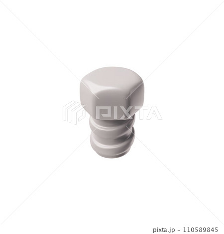 Screw pin or bolt 3D icon, cartoon style realistic vector illustration isolated. Screw pin or bolt 3D icon, cartoon style realistic vector illustration isolated. 110589845