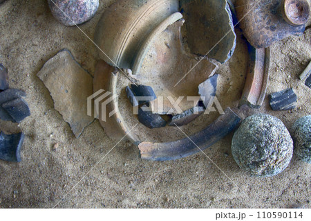 Stucco and pottery ceramics 10-11 century from Slavic (and Vikings) old settlement 110590114