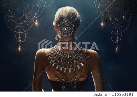 AI-generated content. Jeweler girl jewelry. Fashion glamour. Generate Ai 110593191
