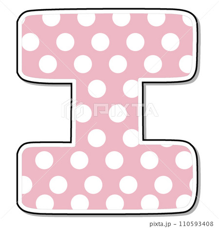 Letter F Alphabet pink polka dot for valentine 110593408