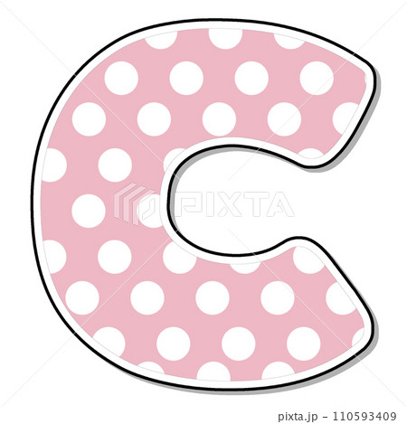 Letter F Alphabet pink polka dot for valentine 110593409